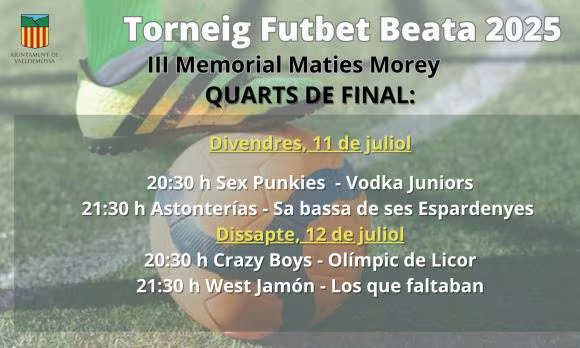 Valldemosa, Partits del XLe Torneig de Futbet de la Beata