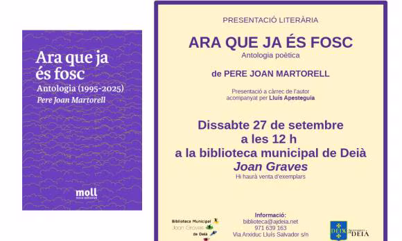 Presentació literària "Ara que ja és fosc"